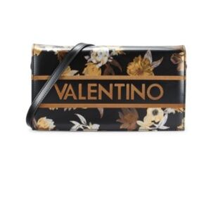 Mario Valentino Floral Logo-Adorned Leather Clutch